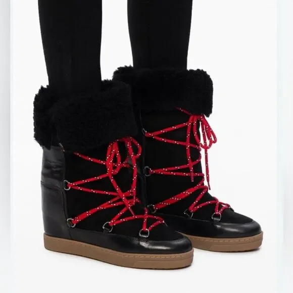 Isabel Marant Nowles tall Sherpa Boots 38/8 - Picture 3 of 16